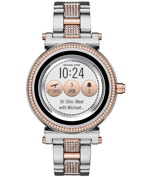 michael kors sofie stainless steel bracelet touchscreen smartwatch|Michael Kors touchscreen smartwatch.